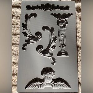 IOD Decorative Silicone Mould with Cherub and Leaf Designs
